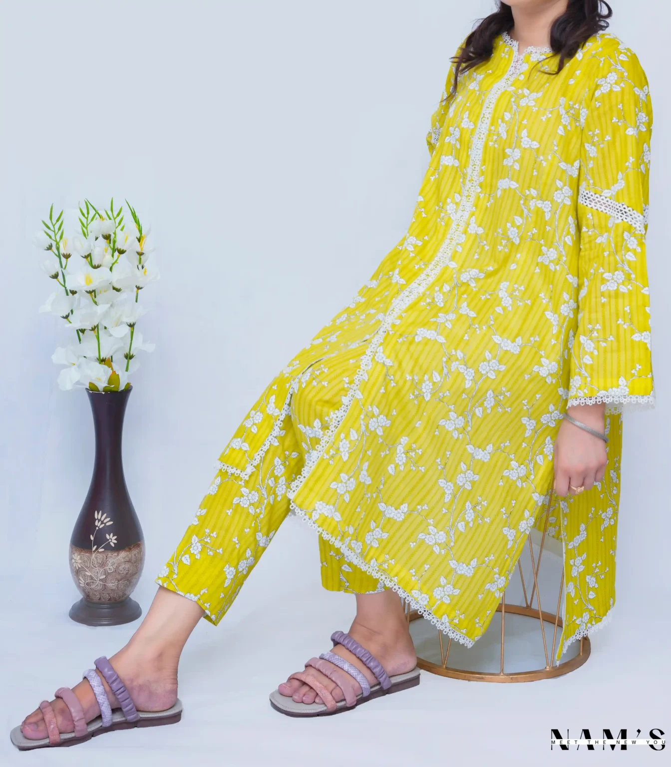 LEMON YELLOW PRINTED SUIT