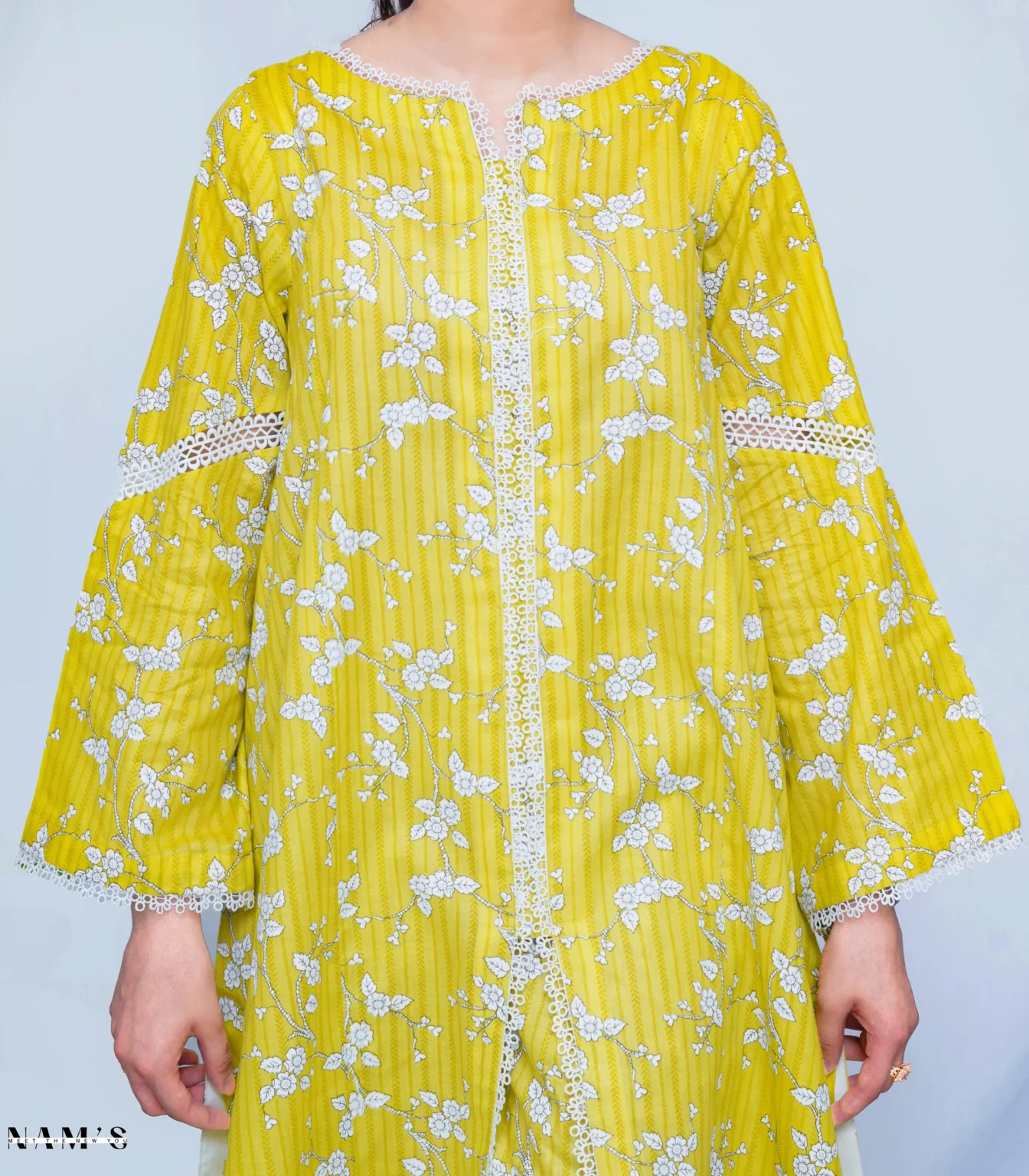 LEMON YELLOW PRINTED SUIT