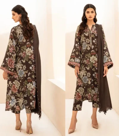 BAROQUE - 3PC Lawn Printed Shirt With Voile Printed Dupatta-767