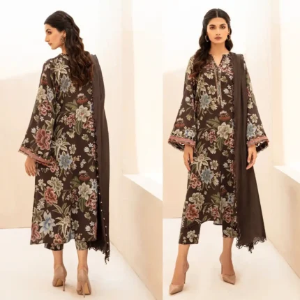 BAROQUE - 3PC Lawn Printed Shirt With Voile Printed Dupatta-767