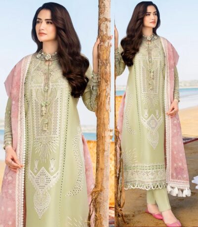 Qalamkar-Lawn-3PC-Chikankari-Embroidered-With-Printed-Dupatta