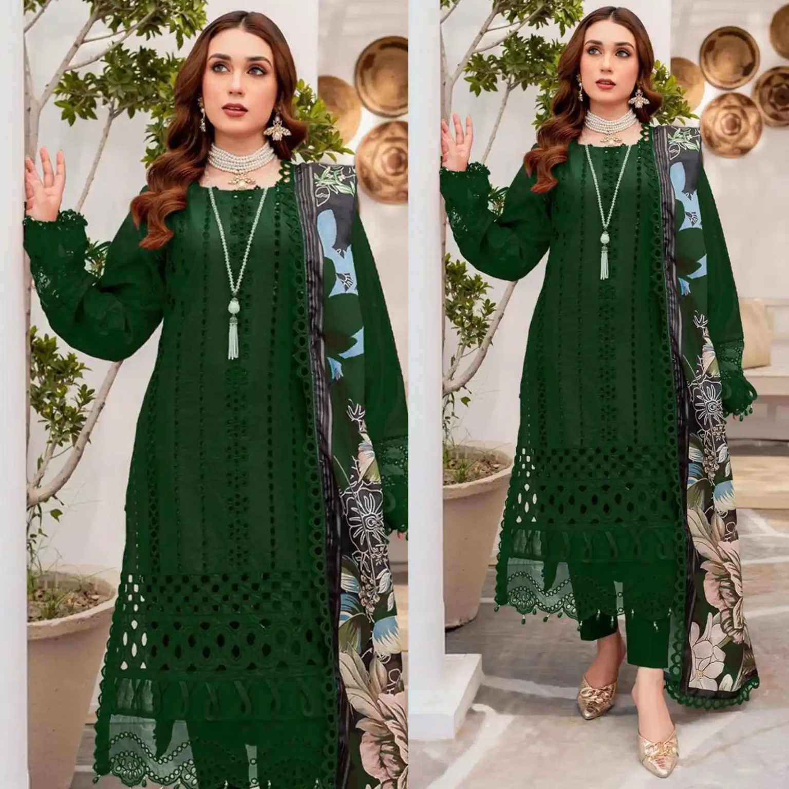 Sqoni is offering ZAINAB CHOTANI 3PC CHIKENKARI Lawn Embroidered With Print Dupatta 343 3 in latest clothing collection 2024