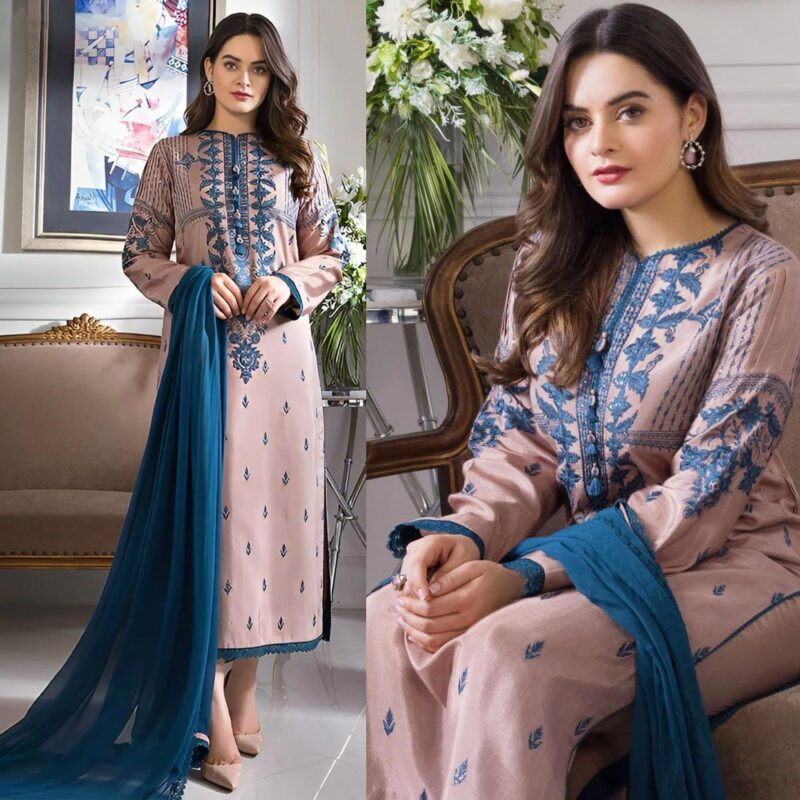 Sqoni is offering 21 Asim Jofa Lawn 3PC Embroidered 301 in latest clothing collection 2024