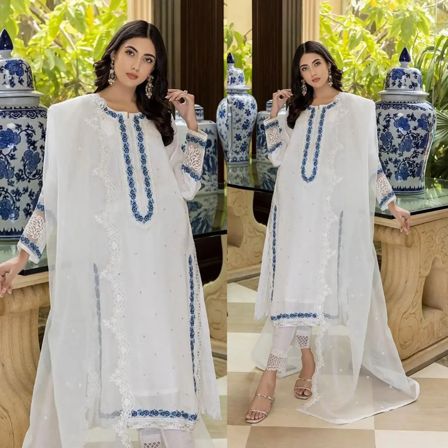 Sqoni is offering AZURE Lawn 3PC Embroidered With Organza Embroidered Dupatta 390 in latest clothing collection 2024