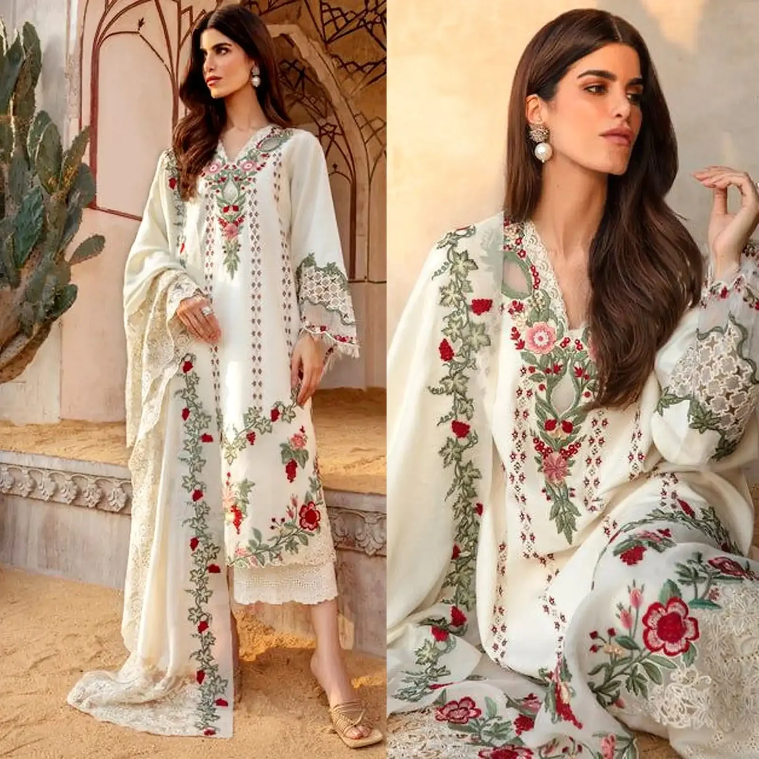 Sqoni is offering Crimson Luxury Lawn 3PC Embroidered 327 5 in latest clothing collection 2024