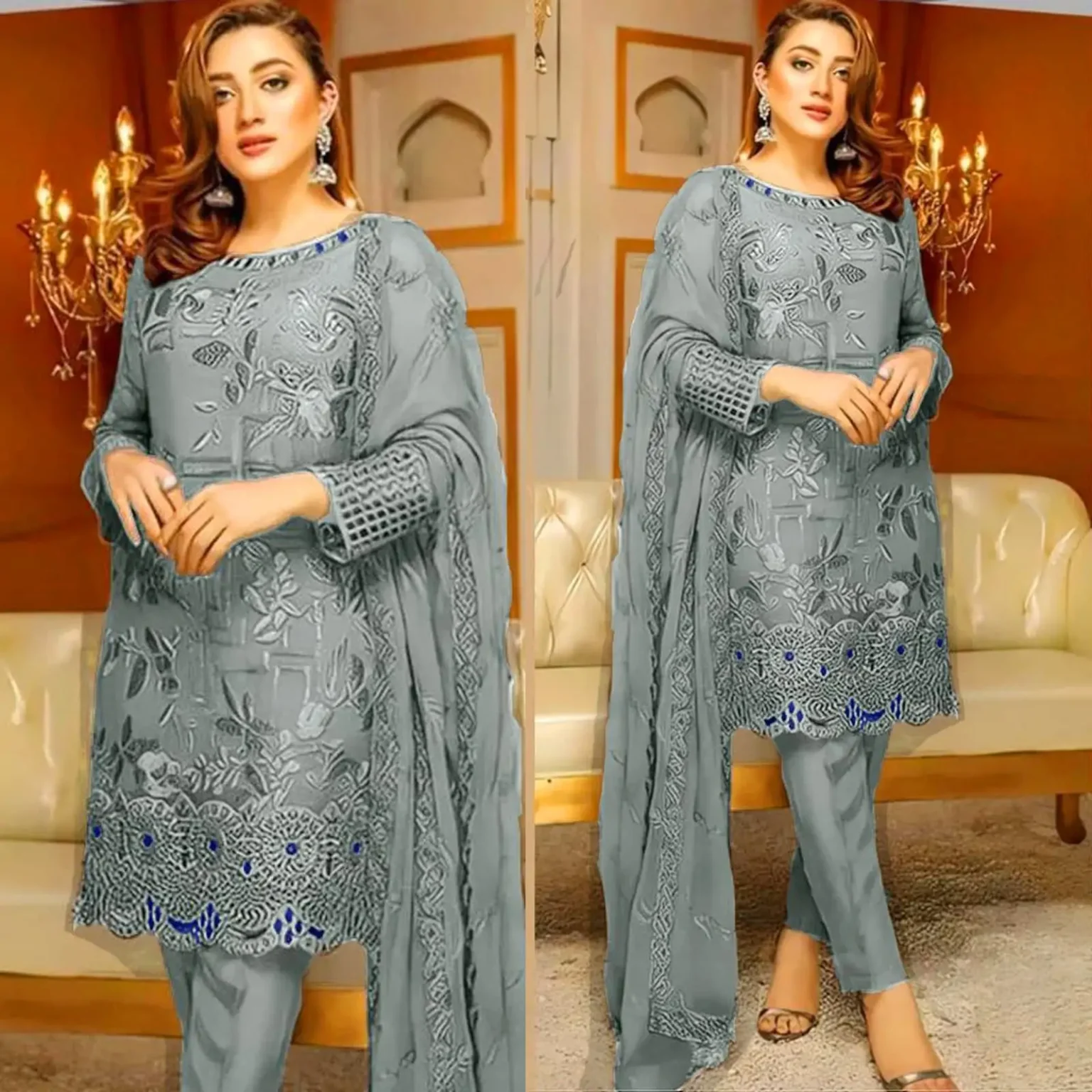 Sqoni is offering Lawn 3PC Embroidered 477 in latest clothing collection 2024