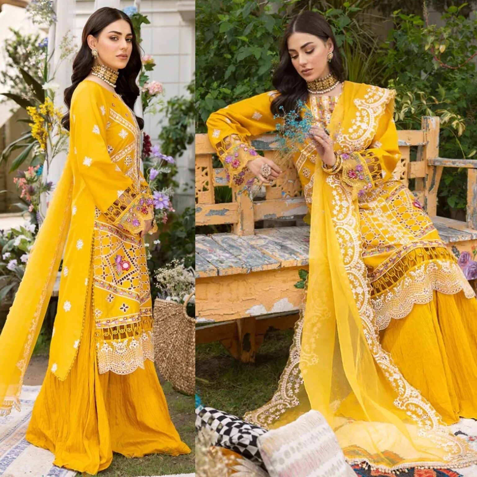 Sqoni is offering PARISHAY Lawn Chikenkari 3PC Embroidered With Organza Embroidered Dupatta 341 1 in latest clothing collection 2024