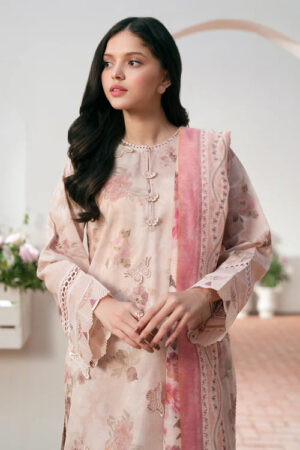 Sqoni is offering BAROQUE 3PC Lawn Printed Shirt With Voile Printed Dupatta 790 4 in latest clothing collection 2024