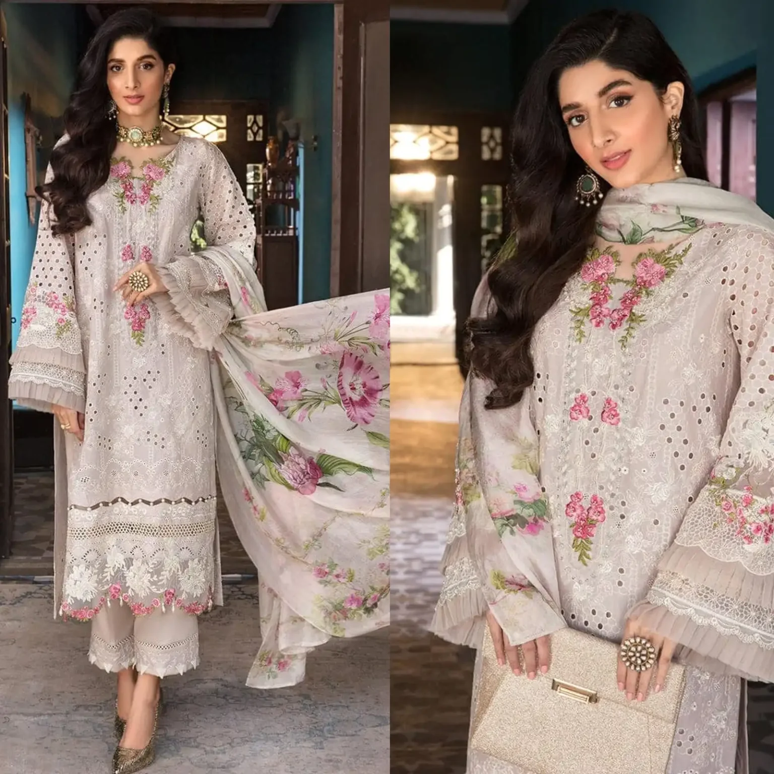 Sqoni is offering ELAF Lawn 3PC Chikankari Embroidered With Printed Dupatta 432 in latest clothing collection 2024