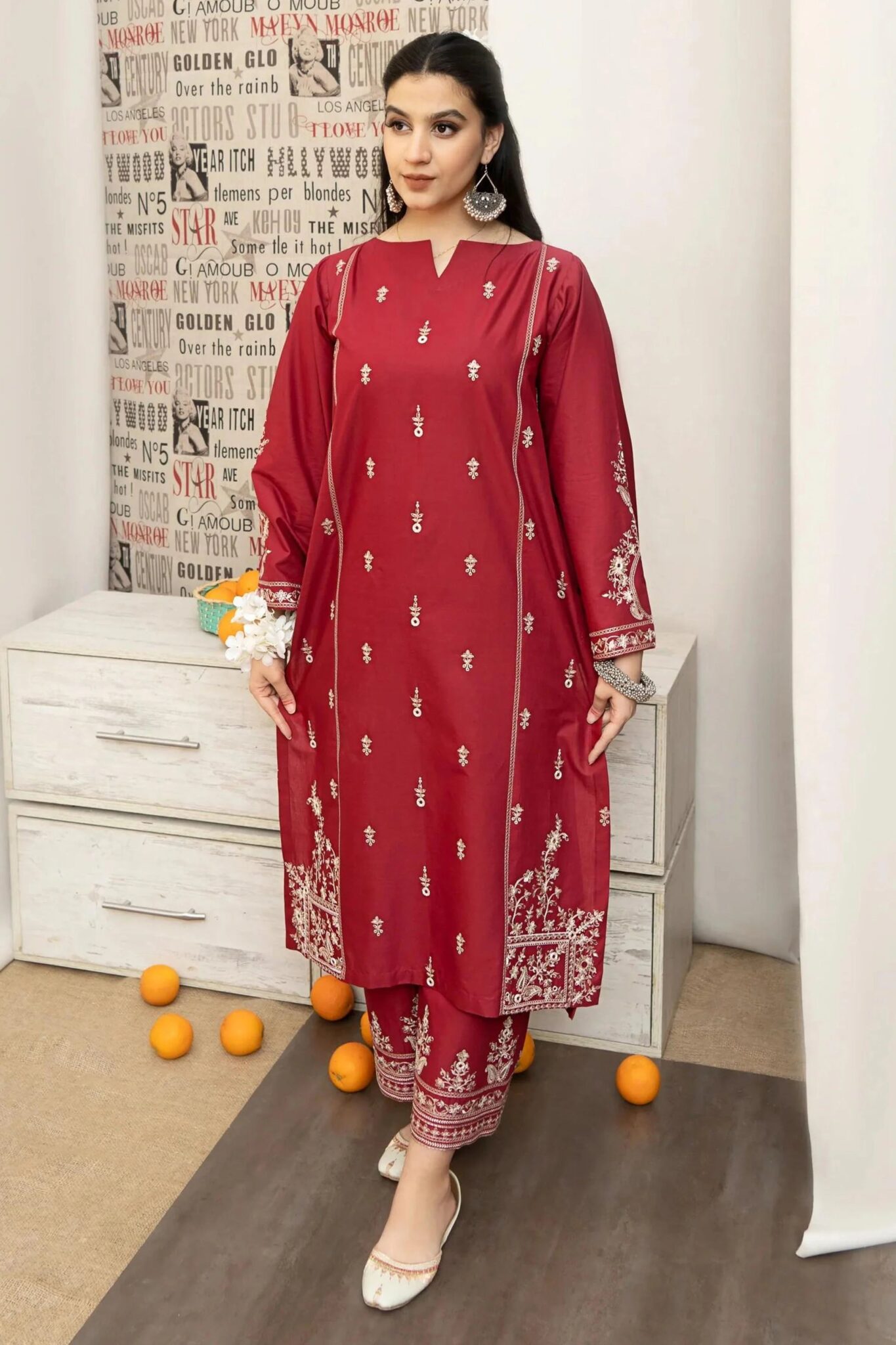 Sqoni is offering URGE 3PC Lawn Embroidered Shirt With Printed Dupatta 436 5 scaled in latest clothing collection 2024