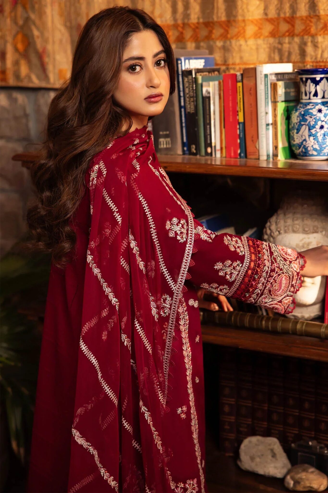 Sqoni is offering ZAHA 3PC Lawn Embroidered With Chiffon Embroidered Dupatta 452 4 in latest clothing collection 2024